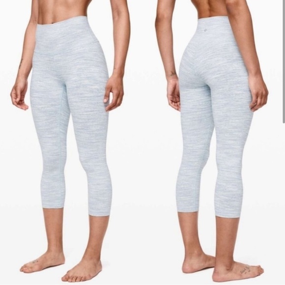 Lululemon Wunder Under Crop High Rise 21" Wee Are From Space Sheer Blue Chambray - Picture 1 of 6